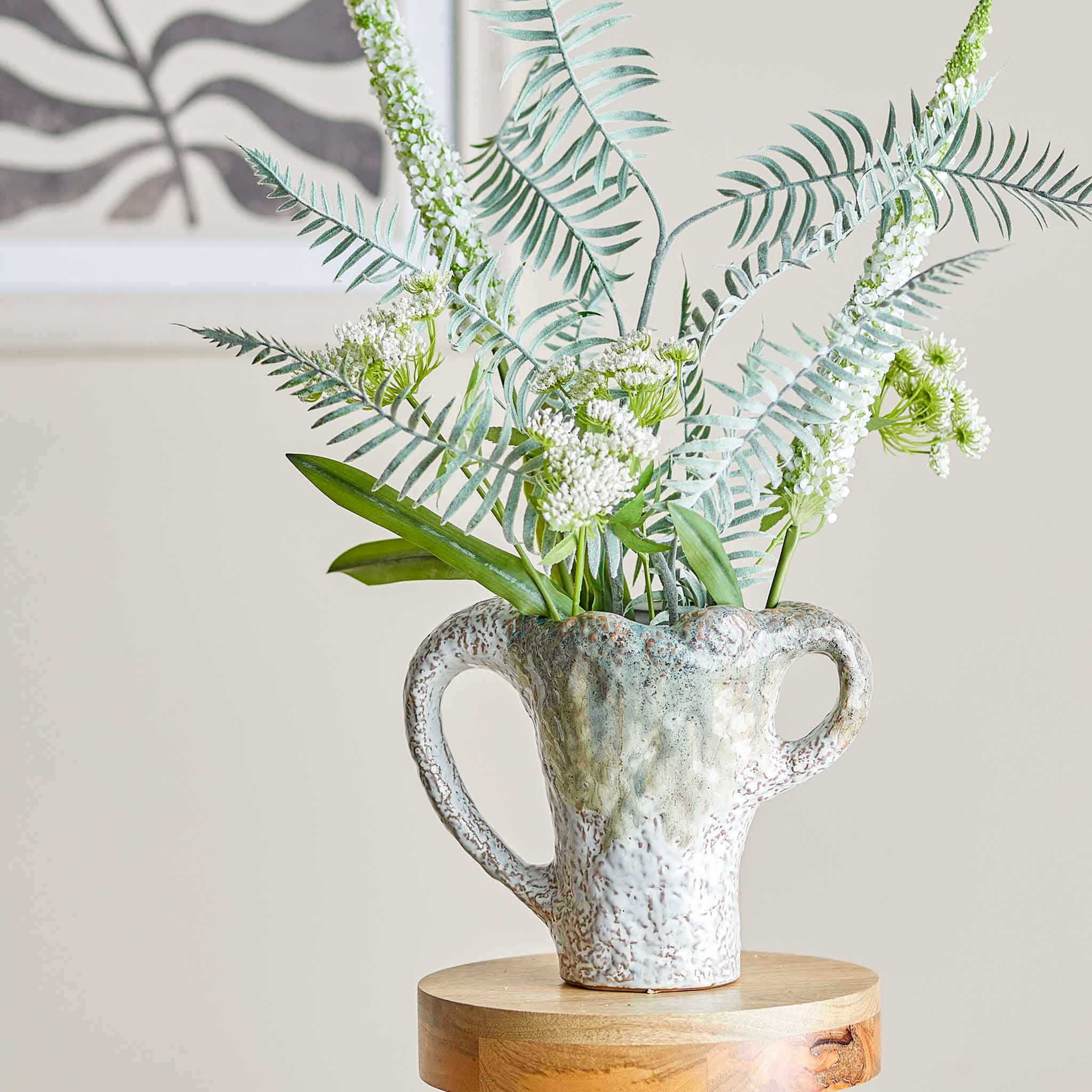 Bloomingville ブルーミングヴィル ダブルハンドルのオブジェ風フラワーベース Ledger Vase 高さ21cm アート 個性的 釉薬 北欧雑貨 デザイン 日本 正規品 インテリア おしゃれ デンマーク モノトーン シンプル ナチュラル [3]