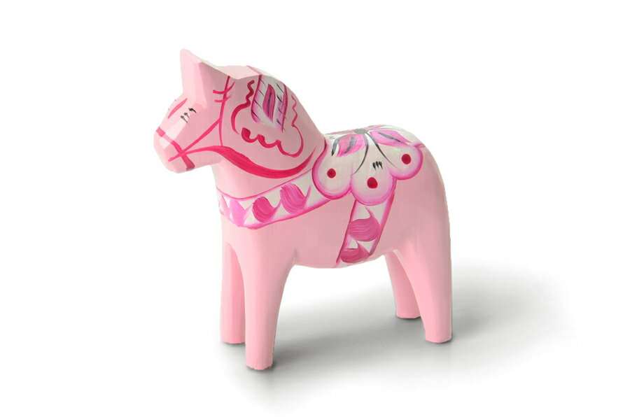 馬の置物 Grannas Olsson　ダーラナホース、baby-pink、7cm【北欧雑貨 ハンドメイド 置物 小物 スウェーデン 馬 伝統工芸 民芸品 リビング雑貨】