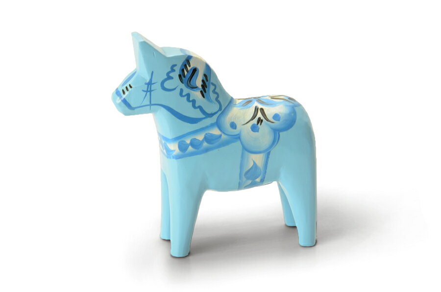 馬の置物 Grannas Olsson　ダーラナホース、baby-blue、7cm【北欧雑貨 ハンドメイド 置物 小物 スウェーデン 馬 伝統工芸 民芸品 リビング雑貨】