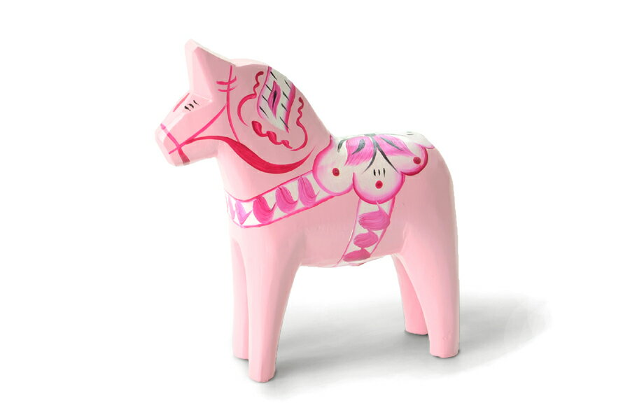 馬の置物 Grannas Olsson　ダーラナホース、baby-pink、10cm【北欧雑貨 ハンドメイド 置物 小物 スウェーデン 馬 伝統工芸 民芸品 リビング雑貨】