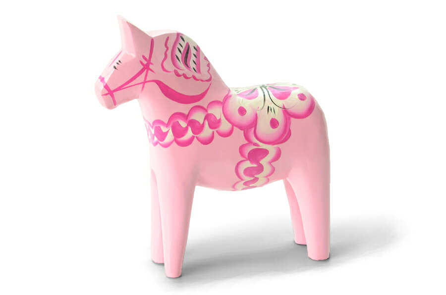 馬の置物 Grannas Olsson　ダーラナホース、baby-pink、13cm【北欧雑貨 ハンドメイド 置物 小物 スウェーデン 馬 伝統工芸 民芸品 リビング雑貨】