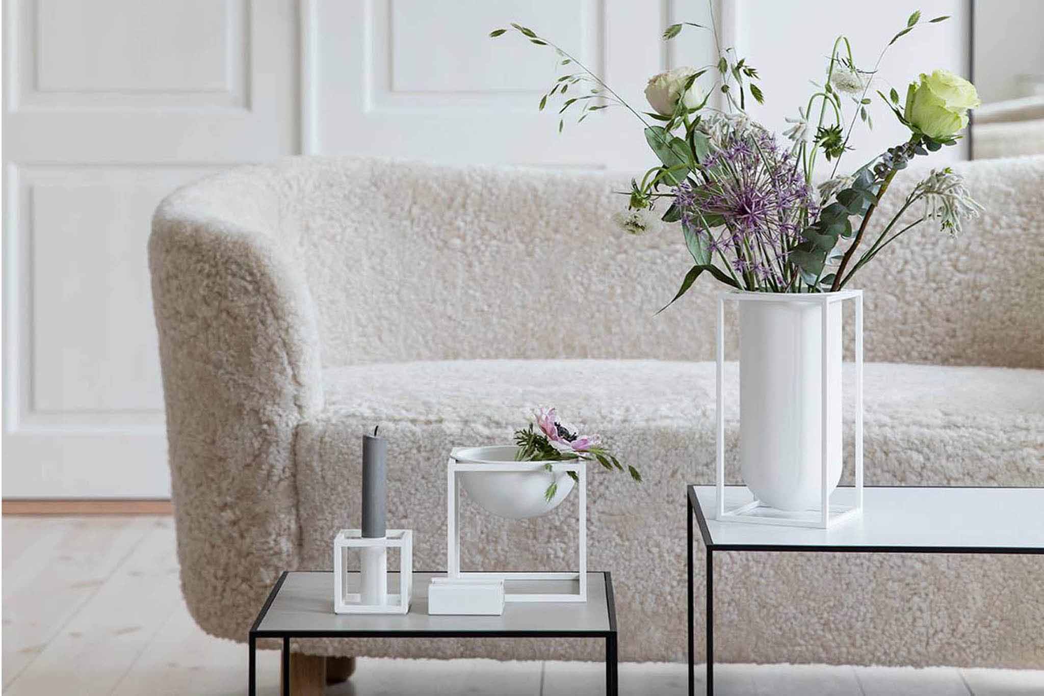 【在庫限り】【再入荷なし】by Lassenバイラッセン　Candles, gray 15 pcs【北欧雑貨 デンマーク Mogens Lassen モーエンス・ラッセン キャンドルスタンド 間接照明 ろうそく立て インテリア モノクロ モノトーン 白 黒 オブジェ おしゃれ】