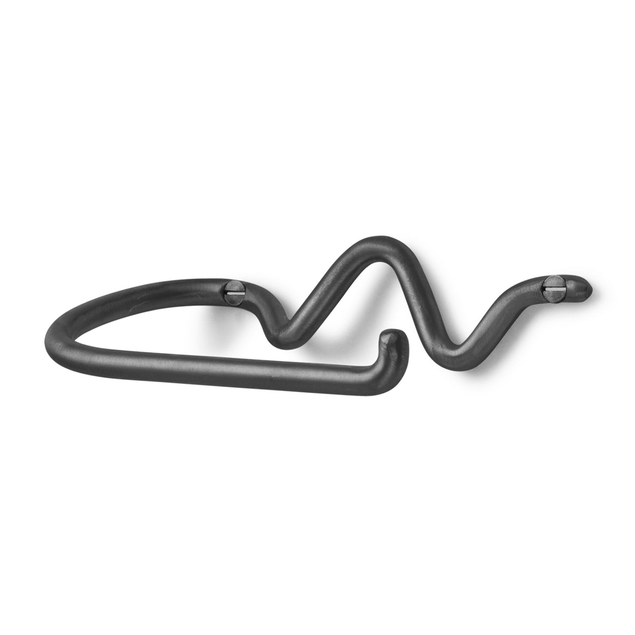 Paper Holder - Ferm Living ファームリビング 真鍮製の有機的な形状のトイレットペーパーホルダー Curvature ブラック Toilet Paper Holder Black Brass 北欧 デザイン インテリア バスルーム ホルダー 壁付け 有機曲線
