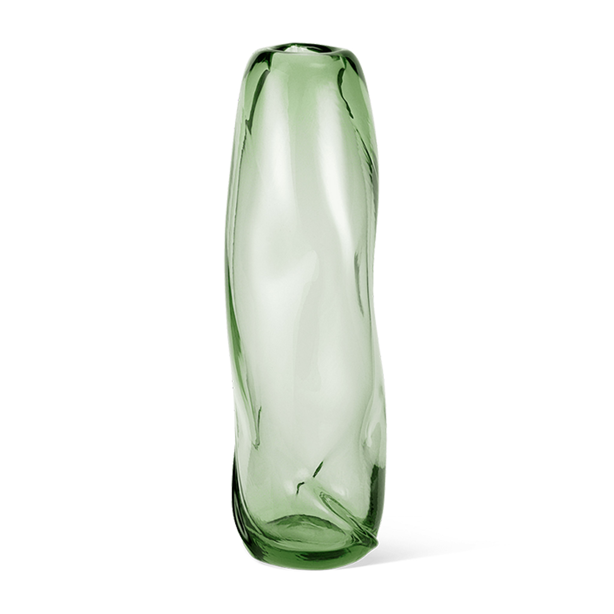Ferm Living ファームリビング 流れる水のような曲線フォルムが印象的なリサイクルガラスのフラワーベース Water Swirl 高さ47cm Tall Recycled Clear 北欧 インテリア 花器 透明 大型 口吹きガラス 手吹き
