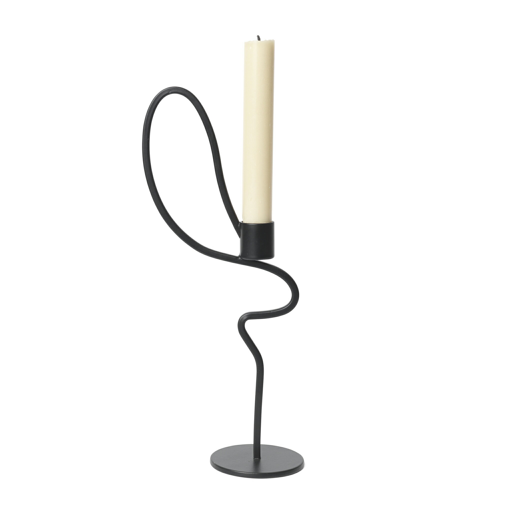 樂天商城 - Ferm Living ファームリビング スタイリッシュな直線美とマットブラックの質感が魅力のキャンドルホルダー Valse High 燭台 北欧 インテリア スチール キャンドルスタンド モダン おしゃれ 黒 ブラック テーパーキャンドル 照明 装飾