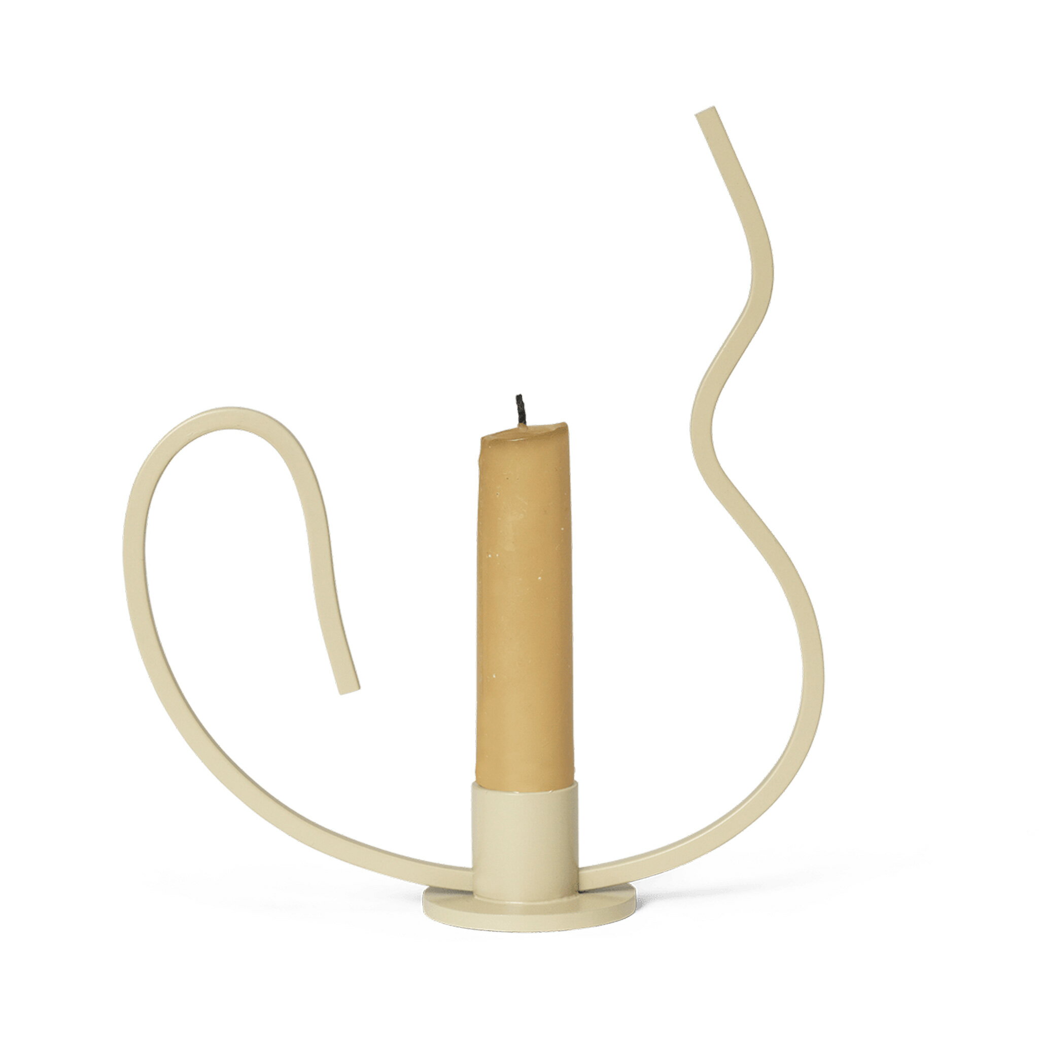 樂天商城 - Ferm Living ファームリビング 曲線が美しい柔らかなカシミヤカラーが魅力のキャンドルホルダー Valse Low カシミア スチール 北欧 インテリア テーブルデコレーション キャンドルスタンド ロー キャンドル 黒色 モダン おしゃれ