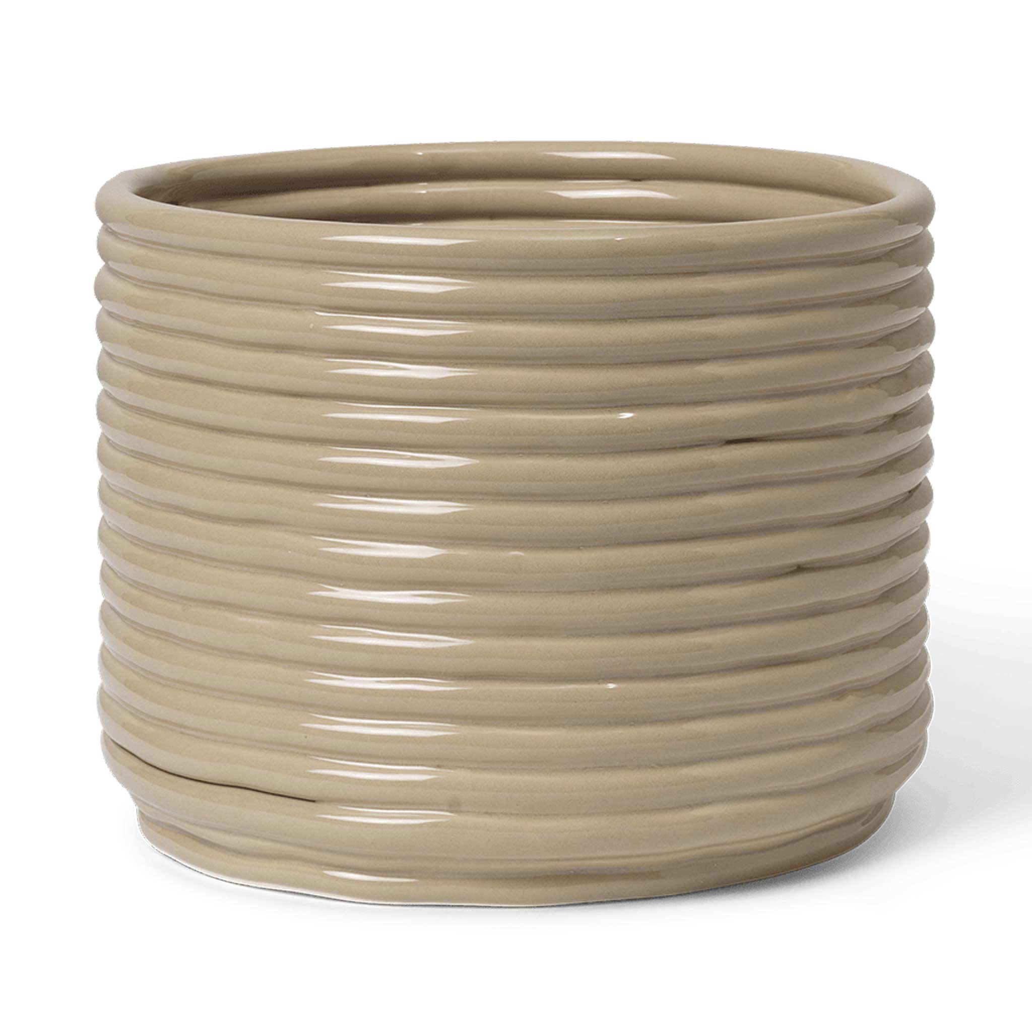 樂天商城 - Ferm Living ファームリビング コーデュロイ生地を思わせるテクスチャが美しいフラワーポット Corduroy Pot カシミア 直径20cm カシミヤ 北欧 インテリア 植木鉢 セラミック ポット プランター 多肉植物 観葉植物 室内