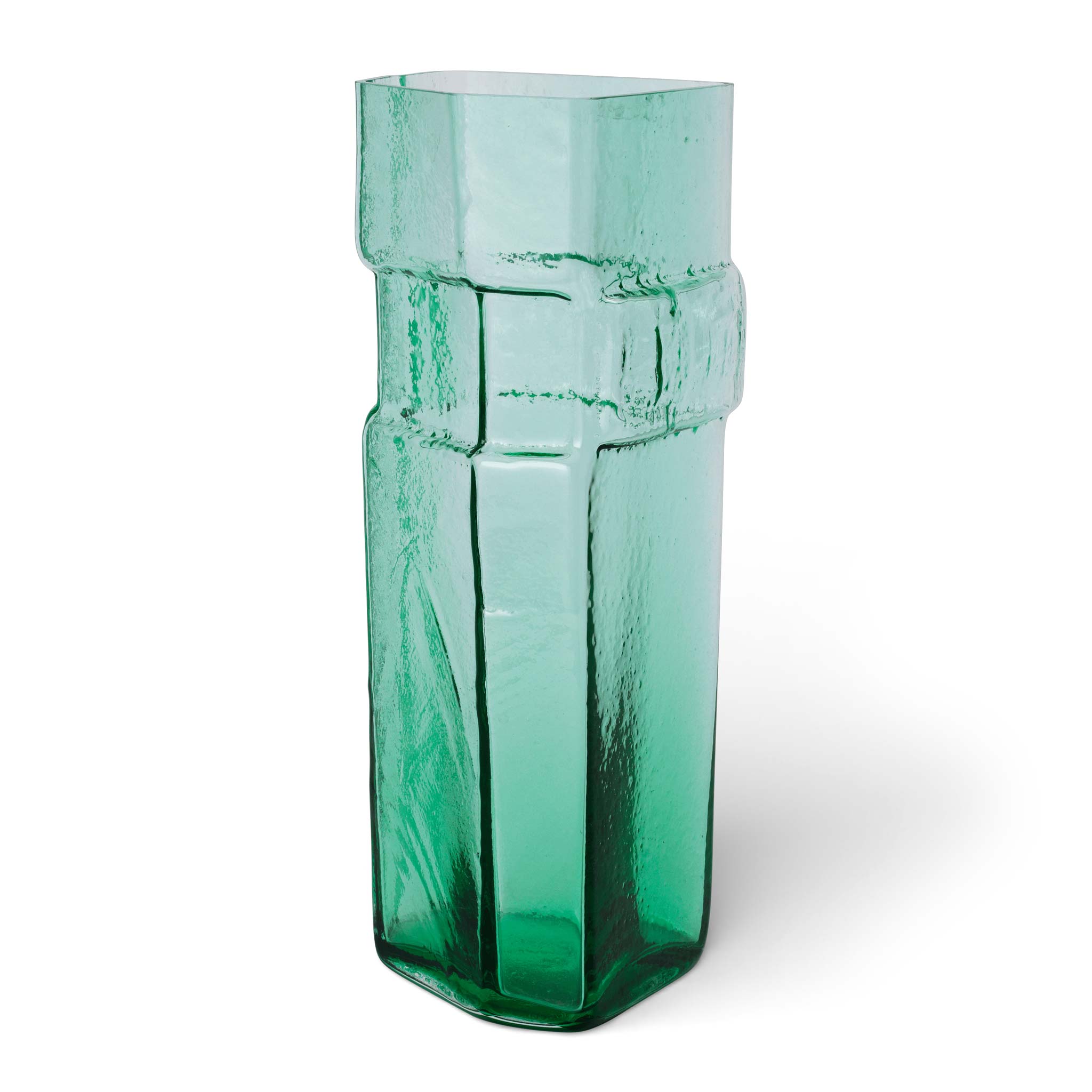 樂天商城 - Ferm Living ファームリビング 建築的なフォルムが美しいリサイクルガラス製のフラワーベース Muro Vase 高さ38cm 北欧 吹きガラス 花器 生花 ドライフラワー 室内装飾 リビング 玄関 ダイニング テーブルアクセント モダン