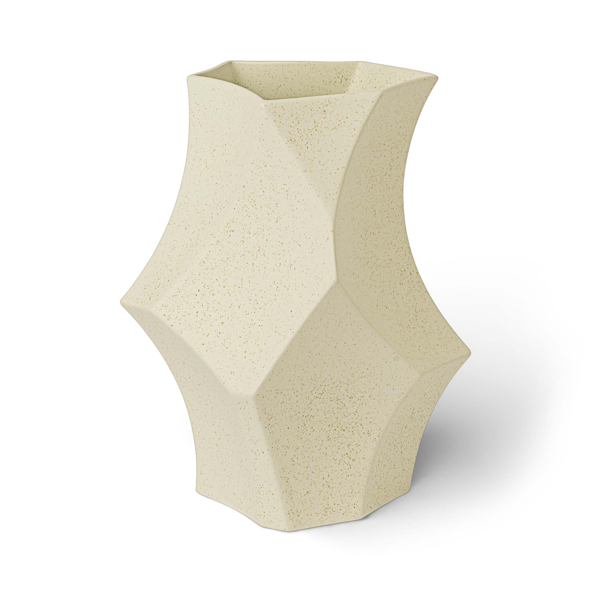 乐天商城 - Ferm Living ファームリビング 彫刻的なフォルムが魅力のセラミック製フラワーベース Cueva Vase オフホワイト 高さ26cm 北欧 インテリア 陶器 花器 有機フォルム 生花 ドライフラワー 室内装飾 玄関 リビング ダイニング