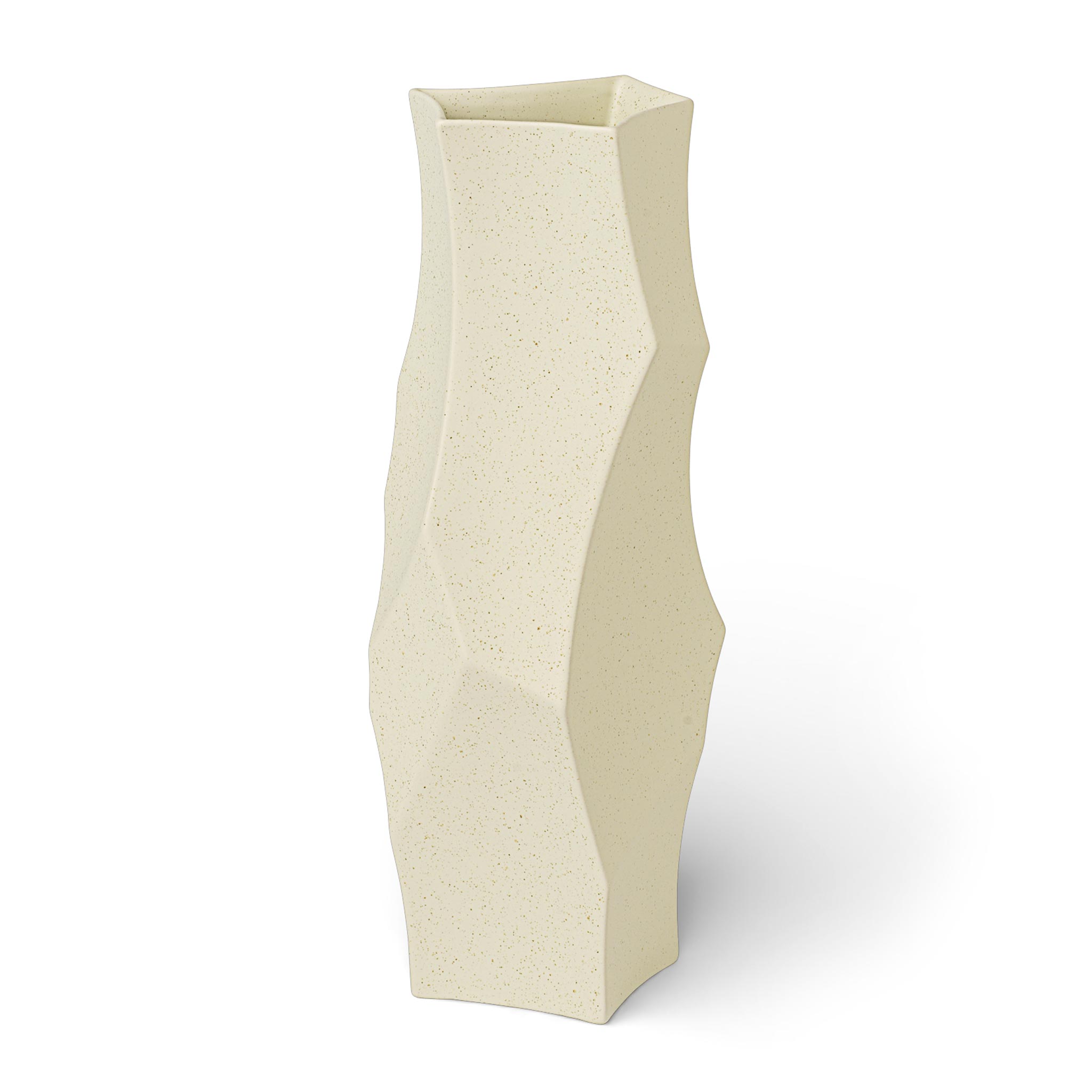 樂天商城 - Ferm Living ファームリビング 彫刻的なフォルムが魅力のセラミック製フラワーベース Cueva Vase オフホワイト 高さ37cm 北欧 陶器 花器 有機フォルム 生花 ドライフラワー 室内飾り 玄関 リビング ダイニング モダン おしゃれ
