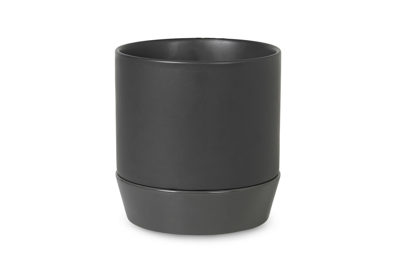 樂天商城 - 【在庫限り】【再入荷なし】Broste Copenhagen　クリーンなデザインのフラワーポット&ソーサー　DENISE　チャコールグレー　高さ18cm【北欧雑貨 デンマーク シンプル モダン モノトーン おしゃれ インテリア 可愛い レトロ ビンテージ