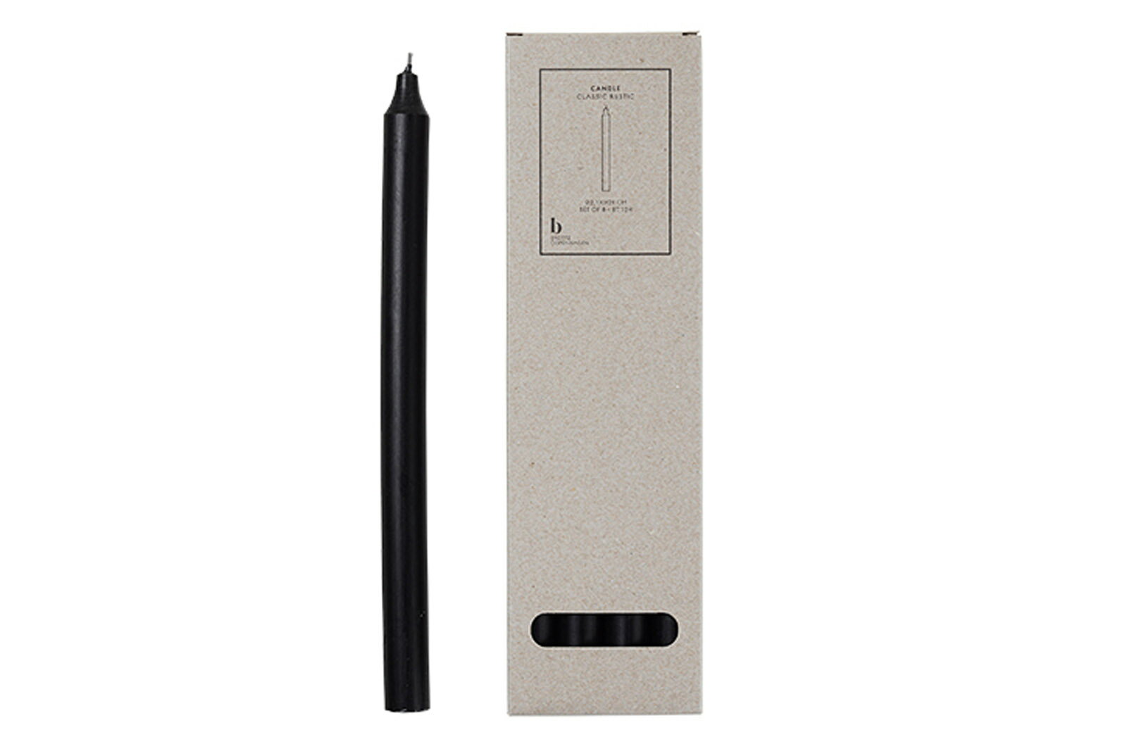 Broste Copenhagen ブロステコペンハーゲン ラスティックテーパーキャンドル 直径21mm 8本セット Simply Black ロウソク ろうそく 蝋燭 ライト 置き物 おしゃれ ナチュラル ブロスト デンマーク インテリア