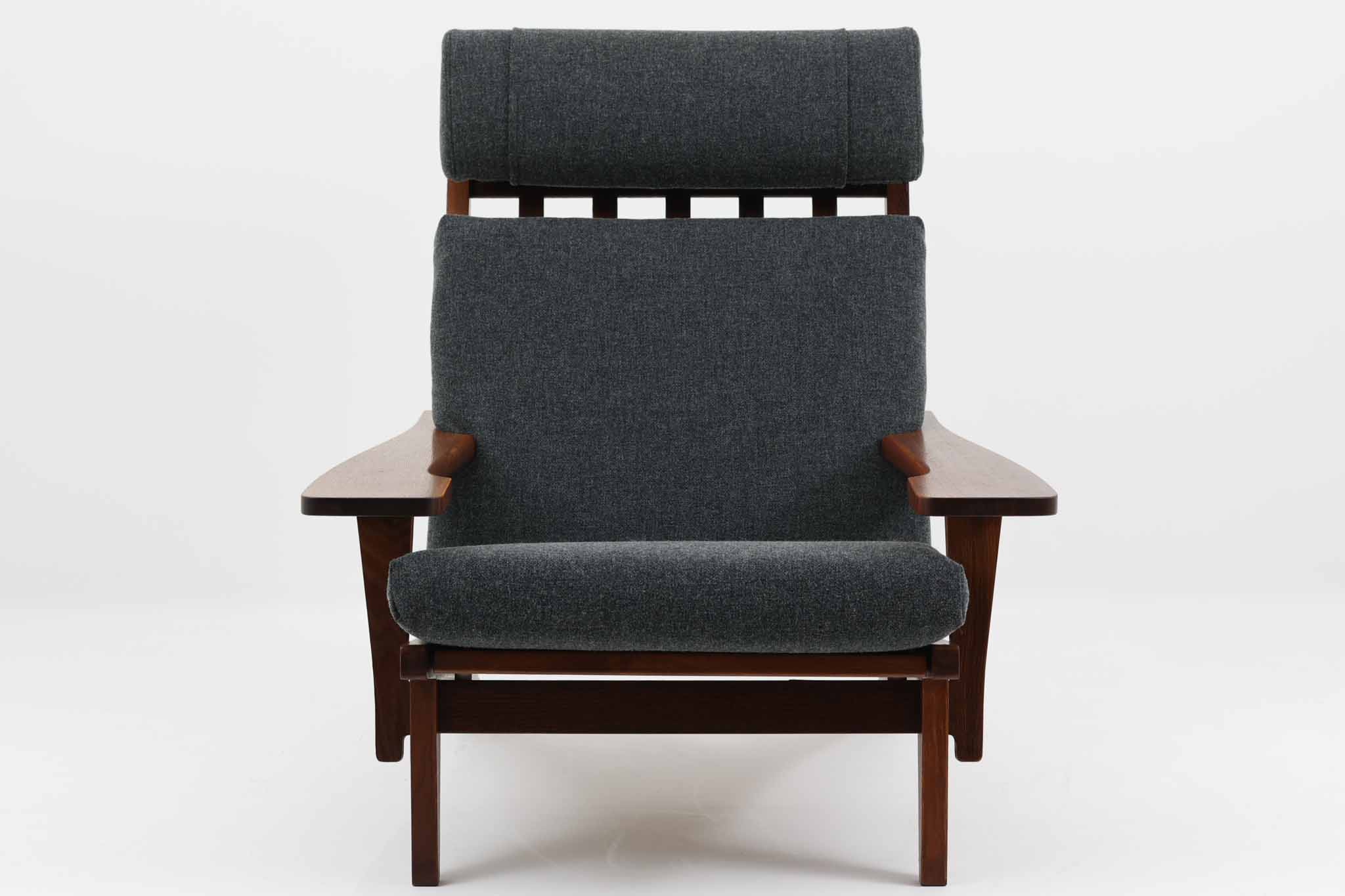 Hans J.Wegner(ハンス・J・ウェグナー) GE375 ハイバックシングルソファ スモークドオーク材 GETAMA/ゲタマ【デンマーク製 1人掛けソファ 1P ラウンジチェア アンティーク 北欧インテリア デザイナー おしゃれ リビング】