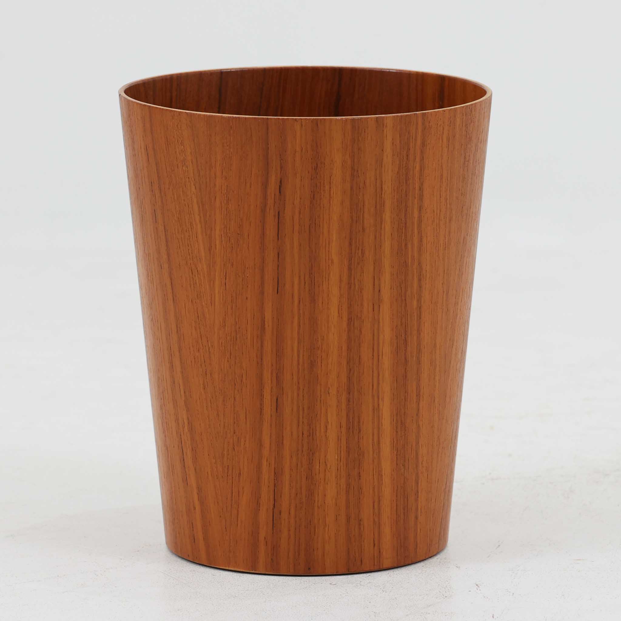 Servex ペーパーバスケット Rainbow チーク 高さ27cm Martin Aberg セルベックス マーティン・オーベリ スウェーデン製 北欧ビンテージ家具 くず入れ ダストボックス 木製 曲線デザイン 成形合板 デスク周り 収納小物