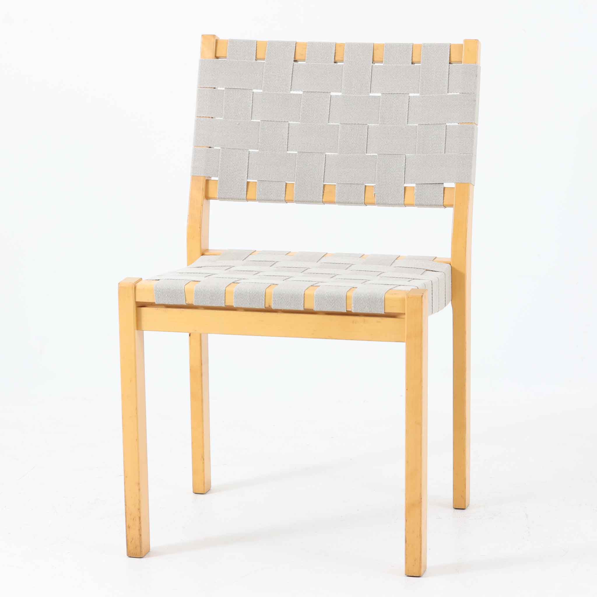 樂天商城 - Alvar Aalto ダイニングチェア No.611 バーチ×リネンウェビングテープ Artek アルヴァ・アアルト アルテック フィンランド製 北欧ビンテージ家具 木製 椅子 北欧デザイン 編み座 食卓椅子 モダン家具 シンプルデザイン