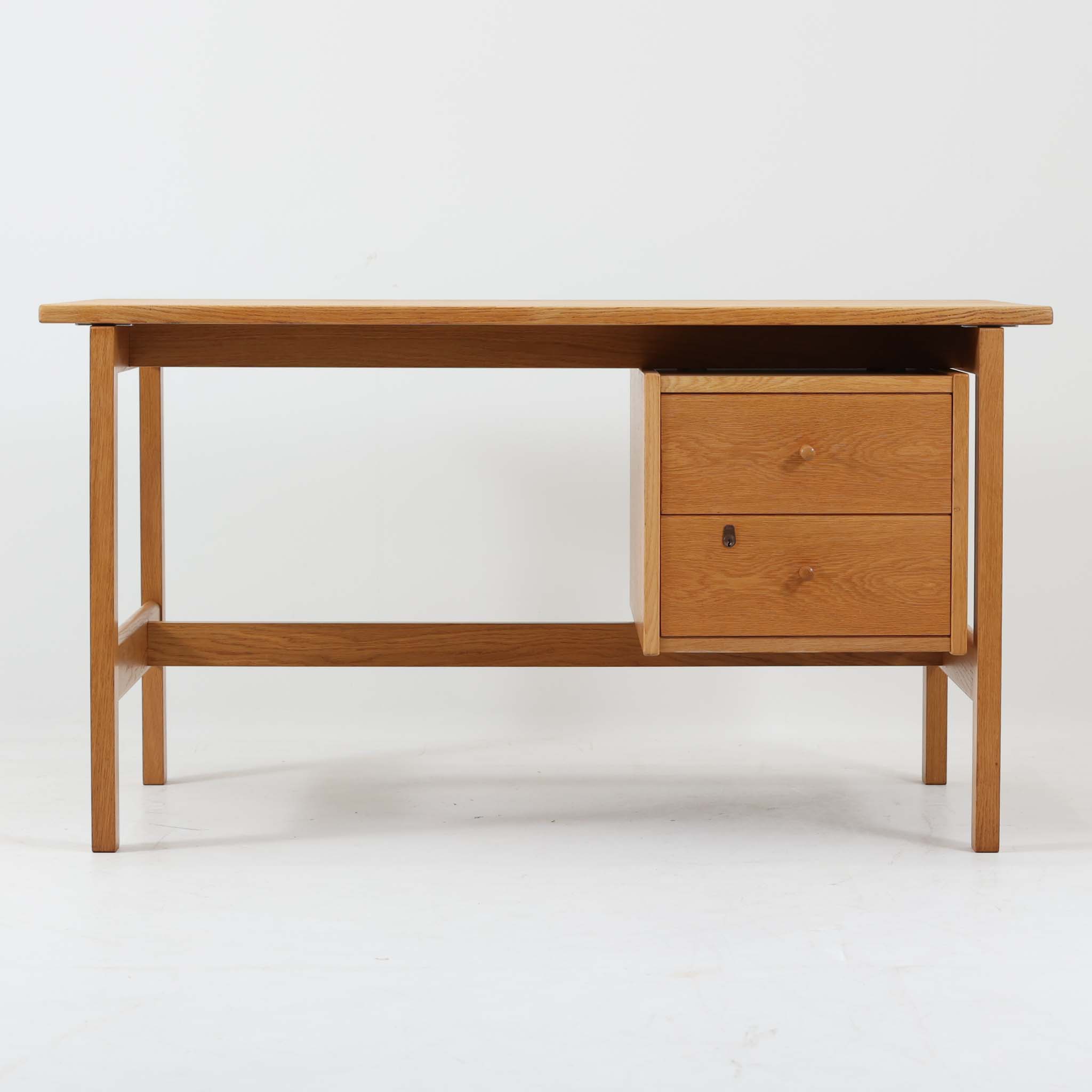 樂天商城 - Hans J. Wegner 片袖デスク GE156 オーク 幅125cm Getama ハンス・J・ウェグナー ゲタマ デンマーク製 北欧ビンテージ家具 机 ワークテーブル 木製 書斎家具 収納付き 名作家具 北欧デザイン