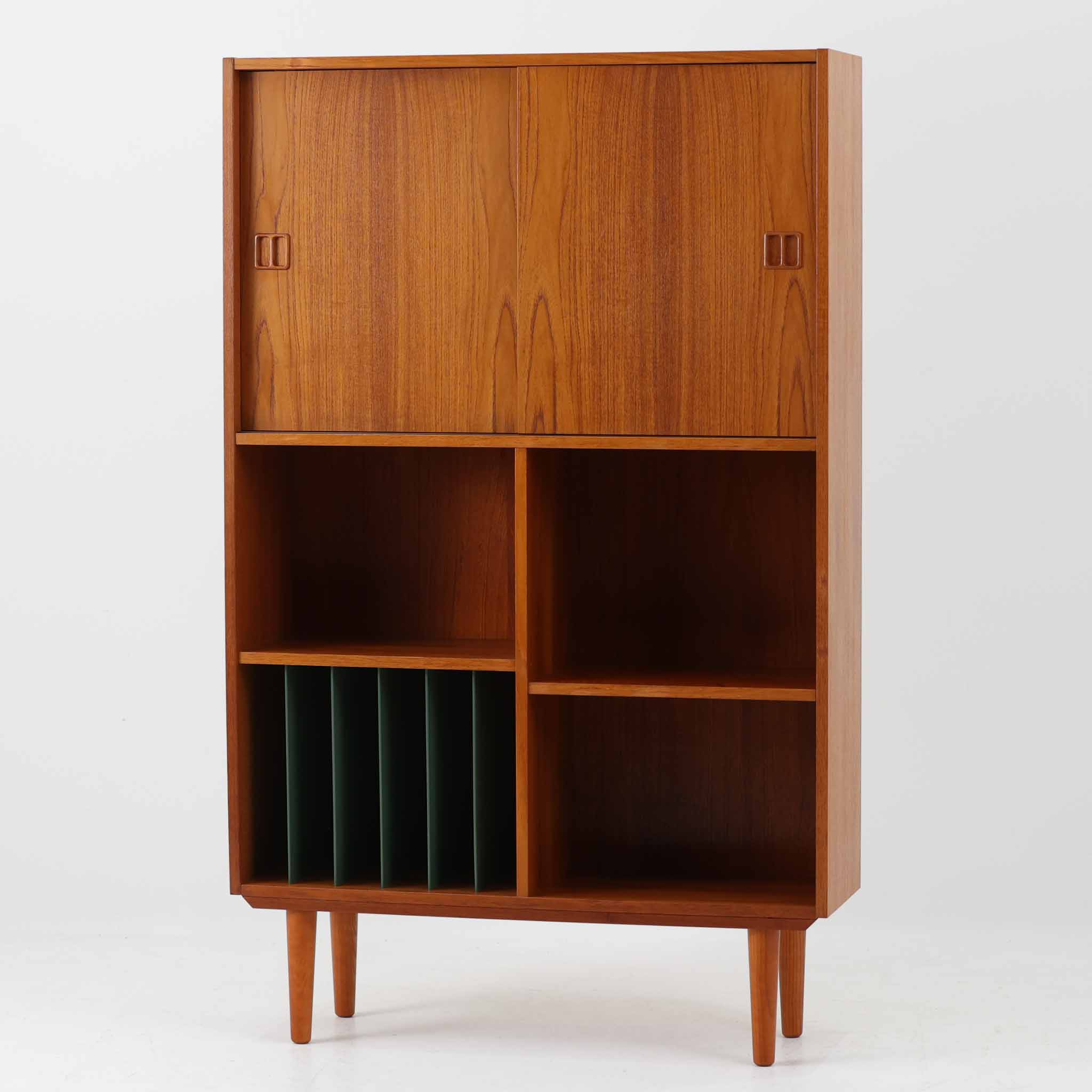 キャビネット チーク材 幅87cm 北欧ビンテージ家具 木製 収納家具 シェルフ 飾り棚...
