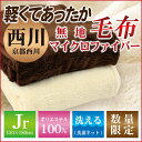 毛布 ジュニア【最安値に挑戦】京都西川 無地マイクロファイバー毛布 ジュニアサイズ (ベージュ・ブラウンの選べる2色)超極細繊維 atfive もうふ ブランケット ポリエステル お昼寝 軽い 薄手 【あす楽】