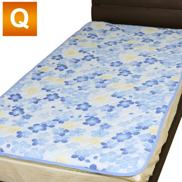 【最安値に挑戦】BASICやわらか綿100%ガーゼ敷きパッド【さくら柄】クイーンサイズ 160×200cm 4隅ゴム付 自然素材 綿