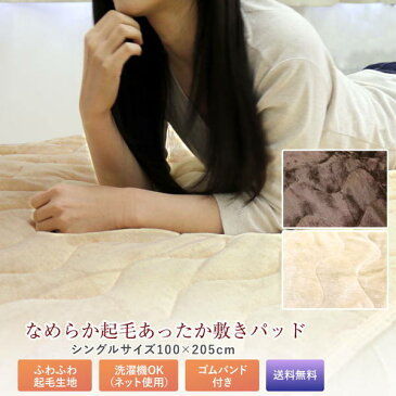 敷きパッド 送料無料 シングル 100×205cm 秋冬用 ぬくふわ BASIC なめらか起毛あったか敷パッド ベッドパッド ベットパッド 敷パッド あったか寝具 ウォーム 洗える 新生活 丸洗いOK 車中泊 ふっくら
