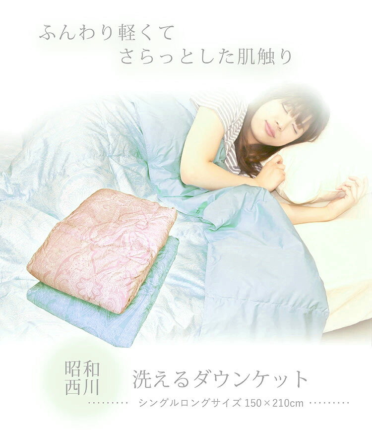 【期間限定価格】 西川 ダウンケット シングルロング 150×210cm ダックダウン50％ ピンク ブルー 掛け布団 羽毛肌掛け布団 掛布団 羽毛布団 羽毛ふとん 肌布団 肌掛け 羽毛掛け布団 夏用 新生活 洗える ウォッシャブル 昭和西川 cho-nunoya-10015869 超寝具店ヌノヤ楽天市場店 サンプル画像2