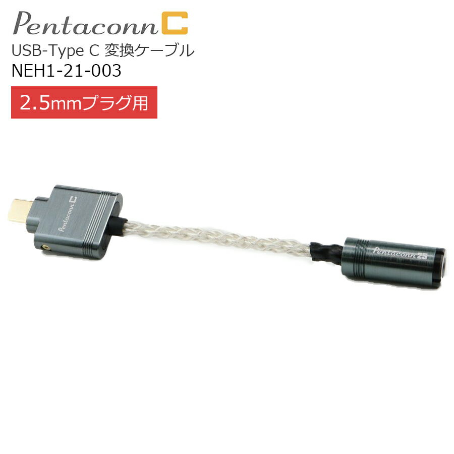 PENTACONN USB DAC Type-C 2.5mm 変換ケーブル 高音質 銀コート線 ハイレゾ対応 ポータブルヘッドホンアンプ 国内メーカー 日本製 日本ディックス ペンタコン NEH1-21-003