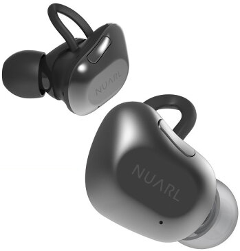 【送料無料】 NUARL(ヌアール) NT01 Bluetooth(ブルートゥース)/完全ワイヤレス/IPX4耐水/5h再生/マイク付/軽量5g/左右独立ステレオイヤホン【ブラックシルバー】