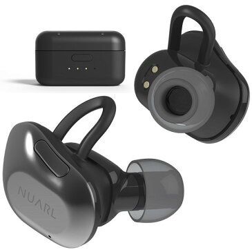 【送料無料】 NUARL(ヌアール) NT01 Bluetooth(ブルートゥース)/完全ワイヤレス/IPX4耐水/5h再生/マイク付/軽量5g/左右独立ステレオイヤホン【ブラックシルバー】