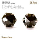 【ブラックダイヤ】Pt900 プラチナ 計0.3ct ローズカット ブラックダイヤモンド ピアス/一粒ピアス/プレゼント 贈り物 誕生日 結婚記念日 ジュエリー...