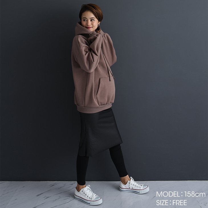 フェイクレザー裏起毛スカートレギンス【マタニティ服】レギンス 裏起毛 暖か 防寒 寒さ対策 伸びる 伸縮性 スカートレギンス 妊婦 妊娠 産前産後 春秋冬