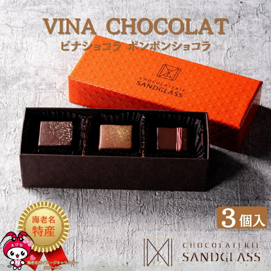 ビナショコラ ボンボンショコラ 3個入り チョコレート ギフト プレゼント 贈り物 記念日 詰め合わせ チョコ サンドグラス バレンタインデー ホワイトデー クリスマス 母の日 父の日 お歳暮 お中元