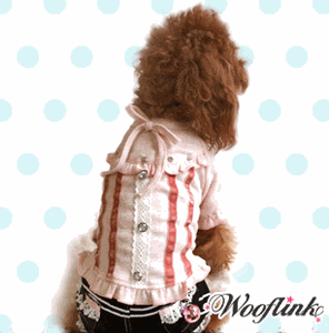 【Wooflinkウーフリンク】リボンTシャツ　セレブ愛用　犬服　セレブ犬　ウエア　ペット　姫系　小型犬