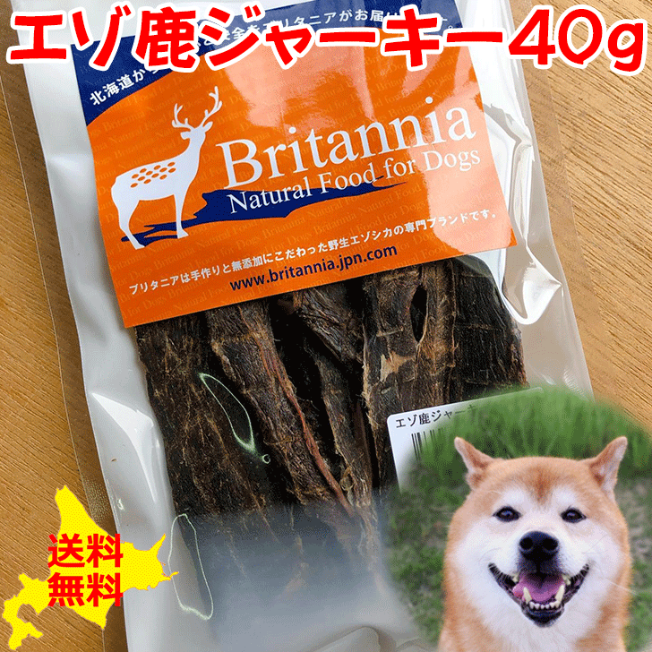 犬 鹿肉 ジャーキー【エゾ鹿肉ジャーキー 40g】ドッグフード ペットフード 犬用 ペット用 フード おやつ トリーツ シカニク シカ肉 シカ 北海道産 エゾシカ ヘルシー 栄養バランス アレルギー…