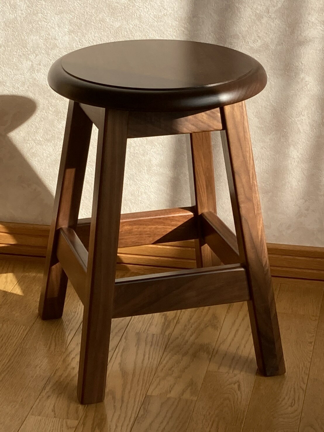 【旭川家具職人のスツール Sサイズ ウォールナット】 木製 無垢材 かさたて 傘収納...