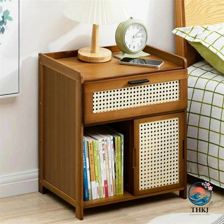 【全品2点で5%OFF】北欧スタイルナイトスタンド 収納キャビネット 寝室ベッドサイドロッカー
