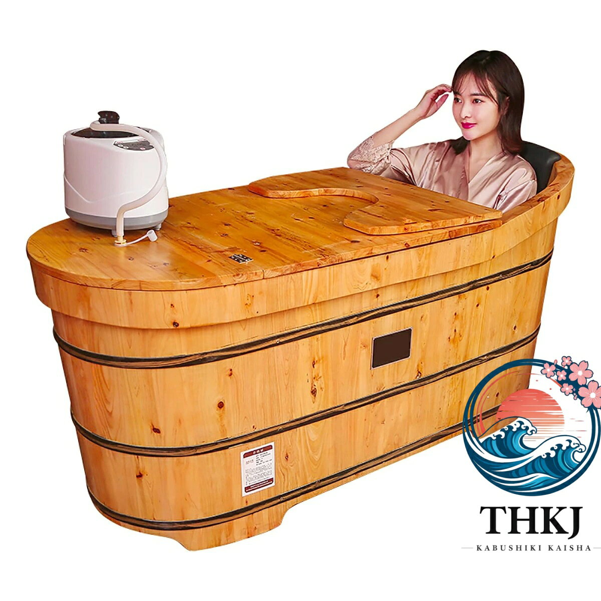 木製風呂（浴槽）水風呂 無垢材 260319-1 木製風呂（浴槽）水風呂 無垢