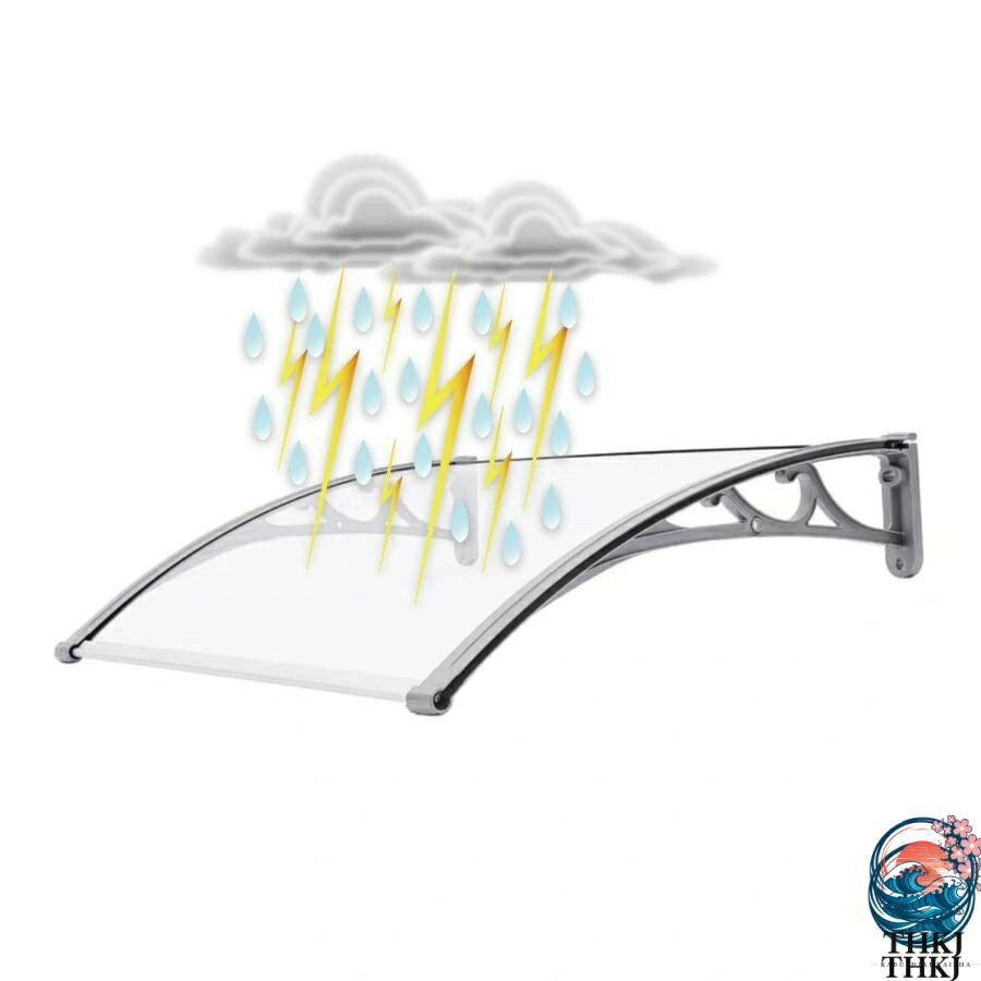 後付け屋根ひさし玄関窓用 雨よけ日除け梅雨対策 アルミ合金ブラケット耐久板材 テラス雨雪保護屋外庇