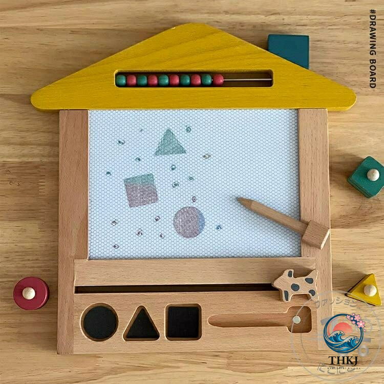Drawing, Handicraft - 子供用お絵描きボード マグネット式木製玩具 知育学習玩具 子供向けプレゼント
