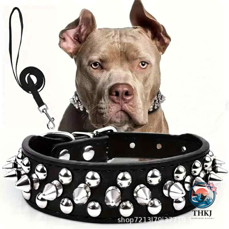 Collar - 犬用首輪 パンクスタイルスタッズ フェイクレザー小型犬中型犬大型犬用首輪