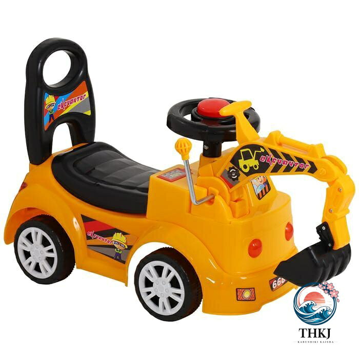 chocotto+(ちょこっとぷらす)の車 おもちゃ 乗用玩具 足けり ショベルカー 乗れる 男の子 乗用ショベルカー 足けり乗用玩具 子供 子供乗り物 足けり車 音楽付き ミニ 乗り物 プレゼント 誕生日｜アングル2
