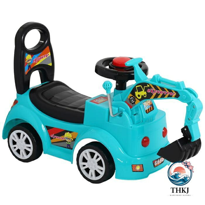 chocotto+(ちょこっとぷらす)の車 おもちゃ 乗用玩具 足けり ショベルカー 乗れる 男の子 乗用ショベルカー 足けり乗用玩具 子供 子供乗り物 足けり車 音楽付き ミニ 乗り物 プレゼント 誕生日｜アングル3