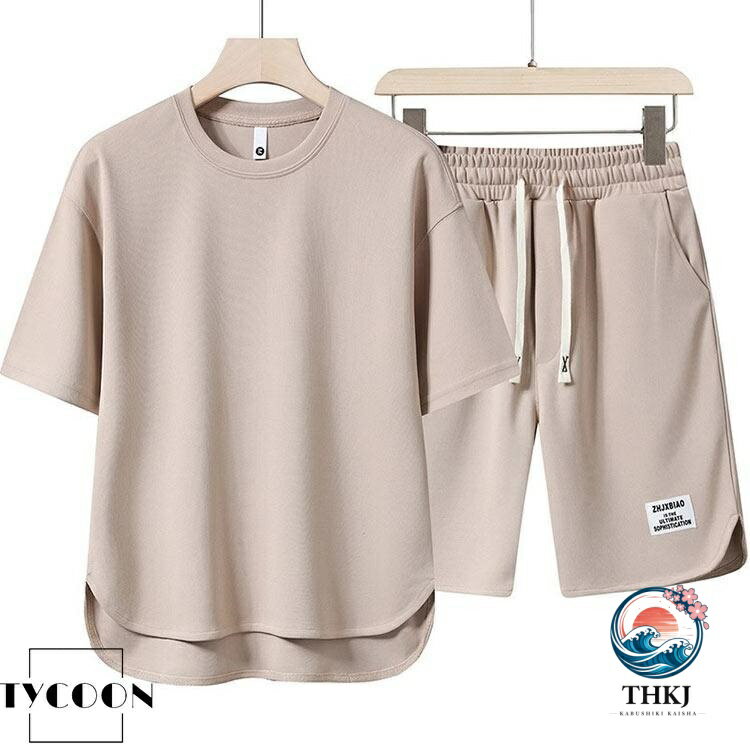 メンズ セット 短パン 半袖 T シャツ 2 点セット セットアップ ショートパンツ 大...