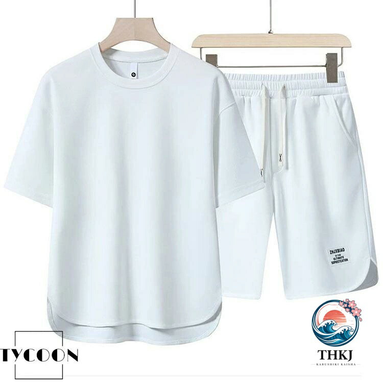 メンズ セット 短パン 半袖 T シャツ 2 点セット セットアップ ショートパンツ 大...