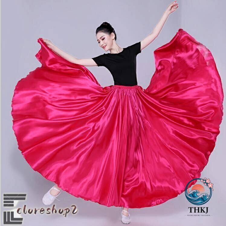 chocotto+(ちょこっとぷらす)のダンススカート フレアロング丈 民族舞踊フラメンコ衣装｜アングル3