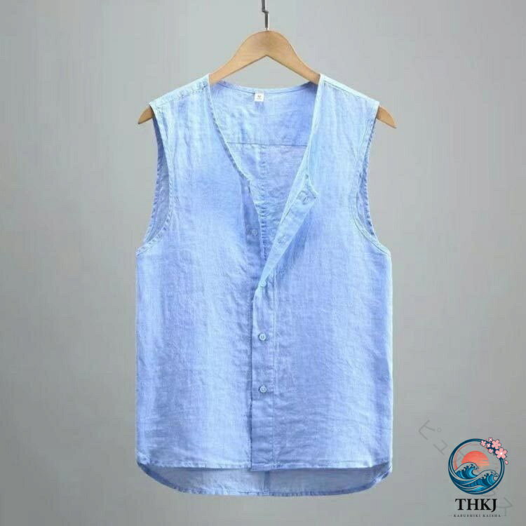 【全品2点で5%OFF】麻 メンズ シニア 春夏 おしゃれ サマー サマーベスト 前開きベスト ジレベスト リネンベスト ベスト お出かけ カジュアル 通気性 軽量 快適 涼しい 吸湿 吸汗 速乾 夏用 アウトドア 散歩 chocotto-10047740 chocotto+(ちょこっとぷらす) サンプル画像2