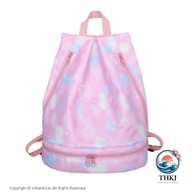 プールバッグ 女の子 ナップサック 2 層式 キッズ おしゃれ リュック型 子供 ビー...