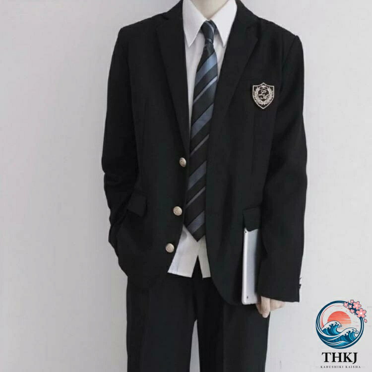 chocotto+(ちょこっとぷらす)の4 点セット 男子高校制服 男子 制服 ブレザー スクールジャケット ロングパンツ 長袖 スクールシャツ ネクタイ 無地 スーツ コート フォーマル 学生服 高校生 男子中学生 学生服 大きいサイズ スクール 文化祭 入学式 卒業式 学生｜アングル3
