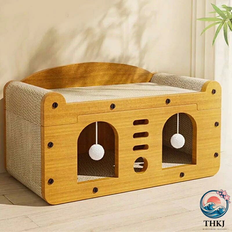 【全品2点で5%OFF】猫 爪研ぎ 段ボールハウス キャットハウス 爪とぎ 猫爪研ぎ 猫の爪研ぎ キャット 組立簡単 猫 ペットベッド ダンボール 隠れ家 猫窓 猫の爪とぎベッド ボックス 可愛い 耐久性 耐摩耗 通気 両面使える ストレス解消 運動不足改善 インテリア