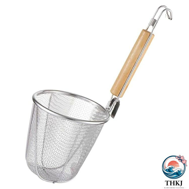 【全品2点で5%OFF】業務用 ラーメンてぼ キッチン用品 うどん 直径 14cm 18cm 丸 湯切り ざる 湯切り網 湯切りざる うどんてぼ てぼ ステンレス製 木柄 メッシュ ラーメン専用 フック付き