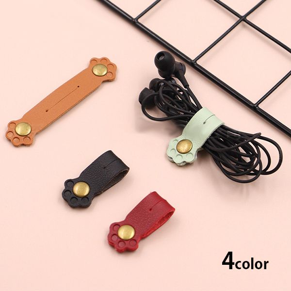 【1000円ポッキリ】ケーブルバンド 肉球 デザイン ブラック レッド ブラウン セージ 猫 アニマル 犬 動..